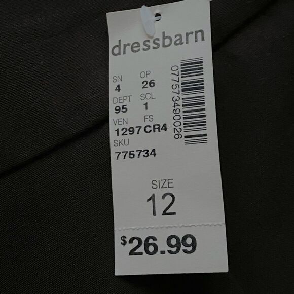 Womens Dressbarn Brown Flare Skirt Chevron Sleeveless Dress Knee Length Size 12 - Picture 9 of 9